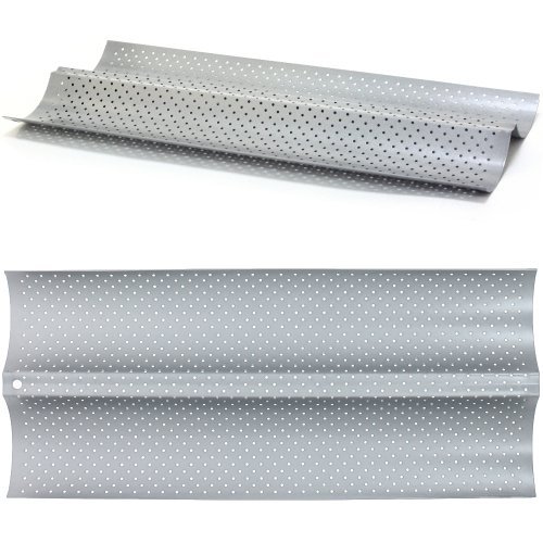 Plaque de Cuisson Pain Moule à 2 Baguettes et B...