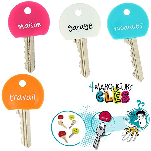 Lot 4 Marqueurs Pour trousseau De Clés En Silic...