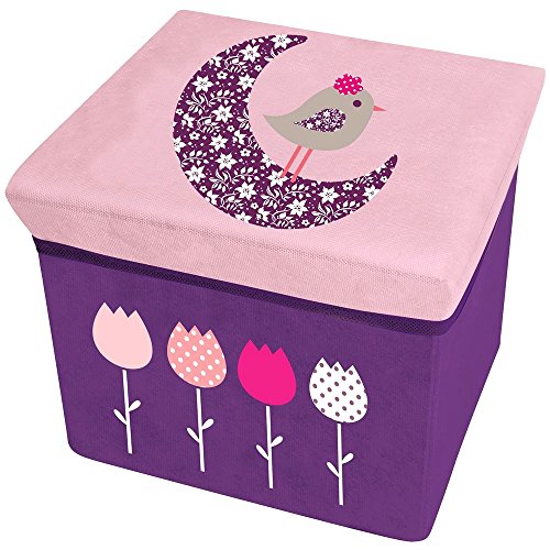 -Pouf Coffre à Jouets Enfant Malle Rangement Ta...