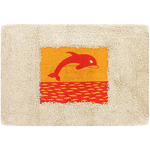 -Tapis De Salle De Bain Dauphin Orange Méditerr...