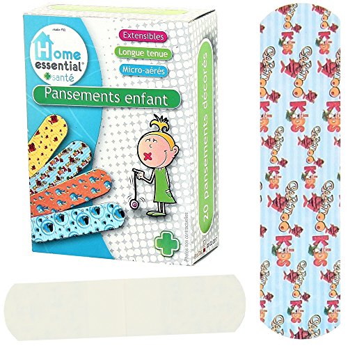 -boite de 20 pansements pharmaceutique enfant petits bobos décor ludique cartoons 3611900063339 Promobo