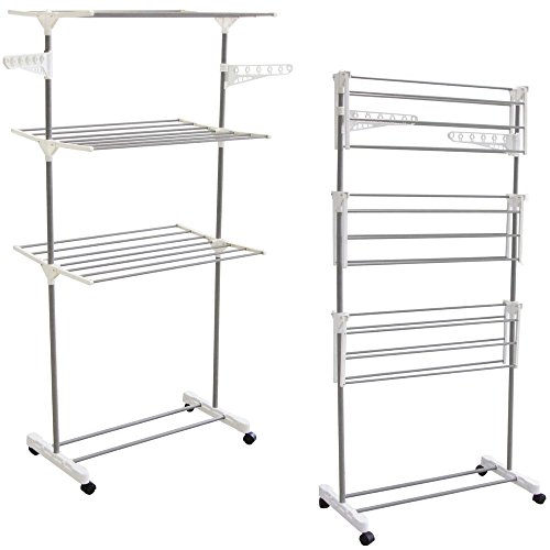 -etendoir à linge a roulettes meuble pliable sé...