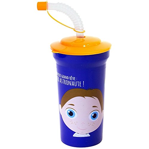 -gobelet verre enfant avec paille astronaute re...