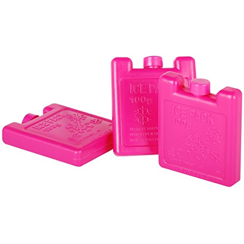 Promobo -set lot 3 pains de glace bloc réfrigérant glacières rose code EAN 3611900079620 