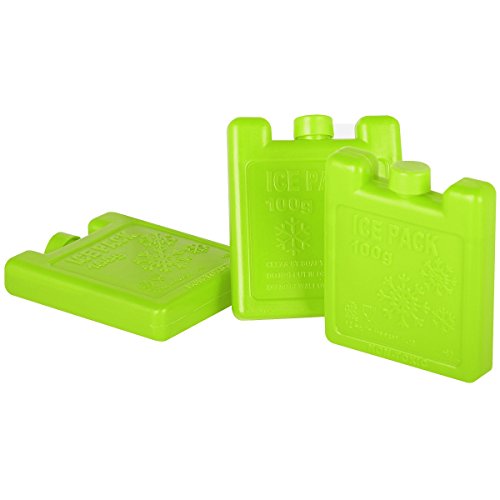 Promobo -set lot 3 pains de glace bloc réfrigérant glacières vert code EAN 3611900079637 