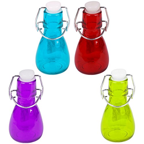 -lot ensemble 4 minis bouteilles flacons en ver...