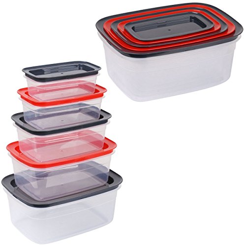 -ensemble lot 5 boîtes de conservation alimenta...