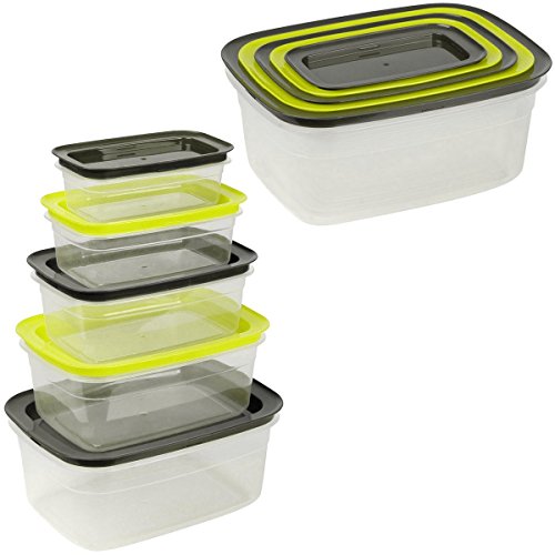 -ensemble lot 5 boîtes de conservation alimenta...