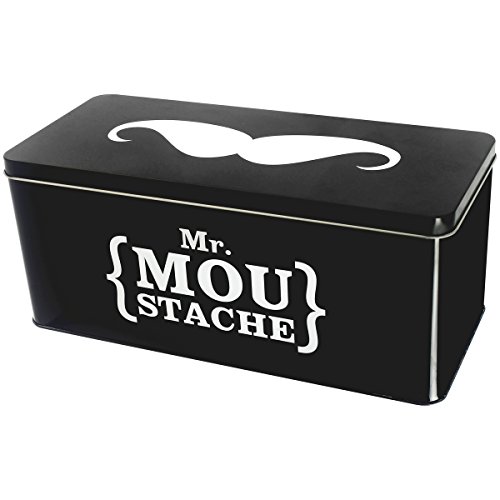 -boite de rangement en métal monsieur moustache...