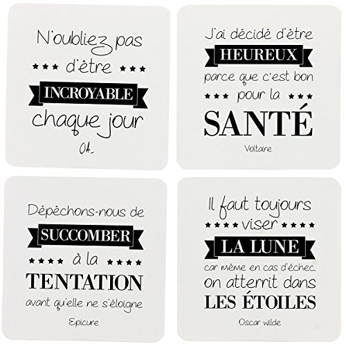 -set lot 4 dessous de verre collection citation...