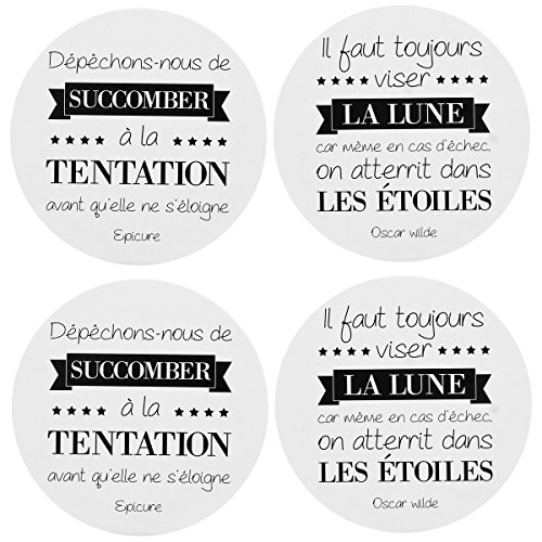 -set lot 4 dessous de verre collection citation...