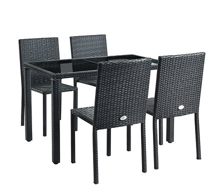 BEAU RIVAGE Ensemble repas TABLECHAIRP en résine tressée noire 4 places 3612401772737 BEAU RIVAGE BEAU RIVAGE Ensemble repas TABLECHAIRP en résine tressée noire 4 places 3612401772737 BEAU RIVAGE