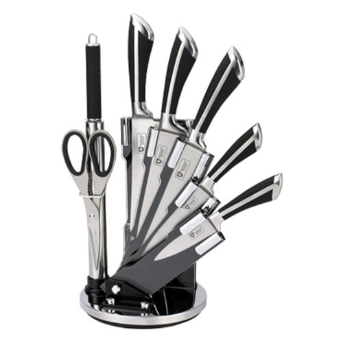 Set de 5 couteaux en inox avec ciseau, fusil et...