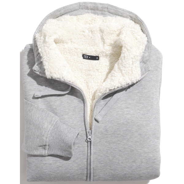 Sweat zippé doublé sherpa homme