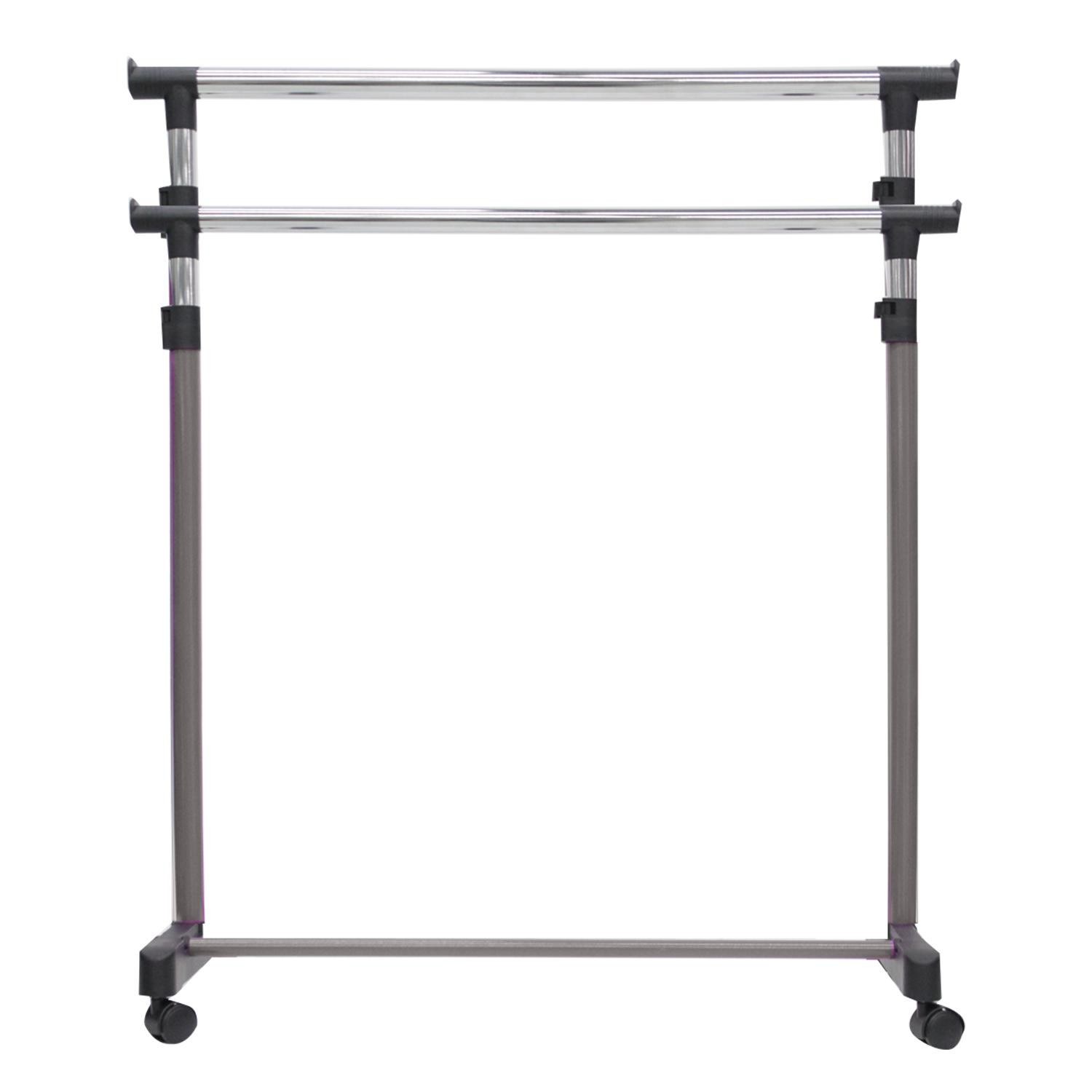 Portant double - Métal et plastique - Noir CARR...