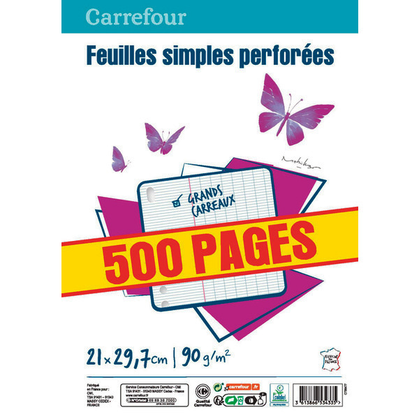Lot de 500 feuilles simples 
