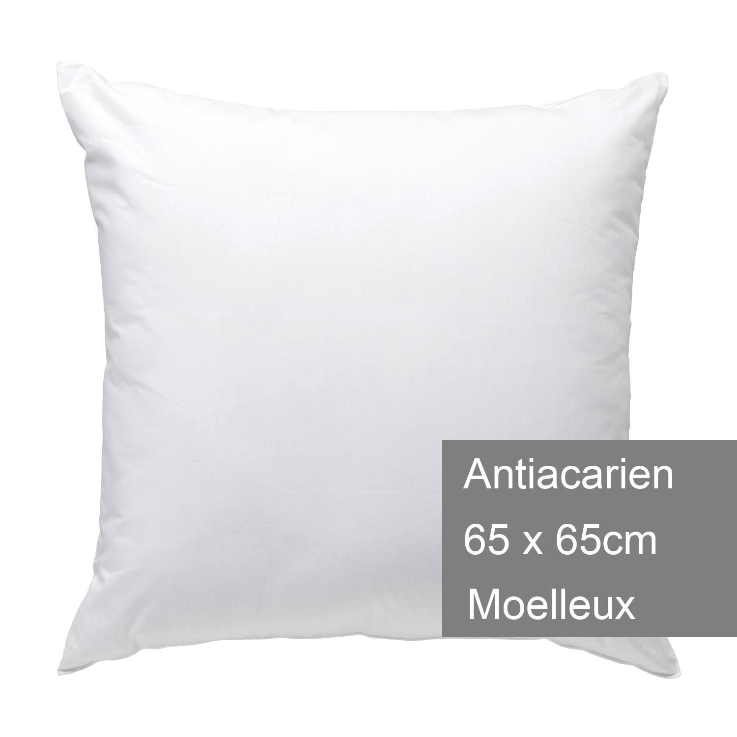 Oreiller blanc polyester/en coton - 65x65cm TEX...