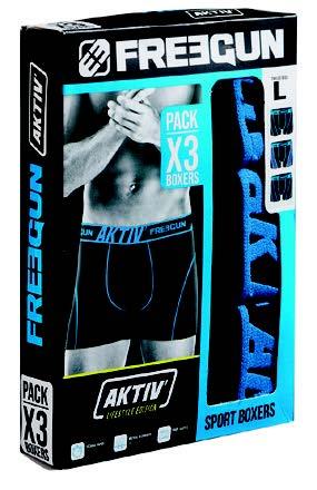 LOT DE 3 BOXERS HOMME “FREEGUN”