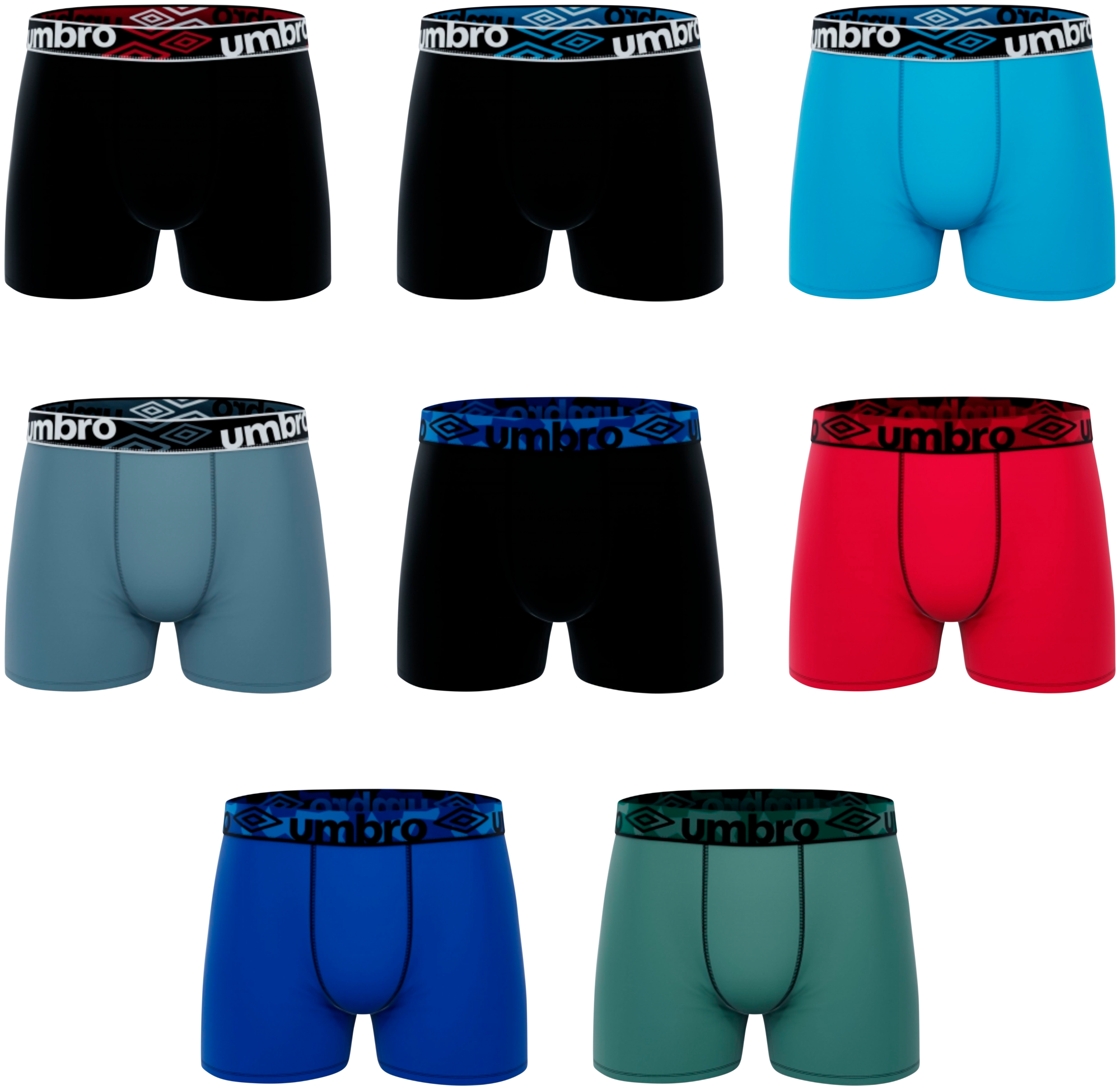 UMBRO LOT DE 8 BOXERS HOMME code EAN 3614001910854 