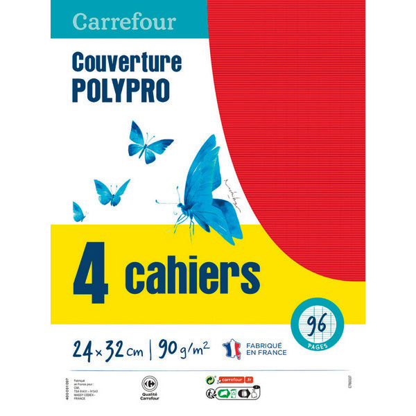 Lot de 4 cahiers agrafés 96 pages