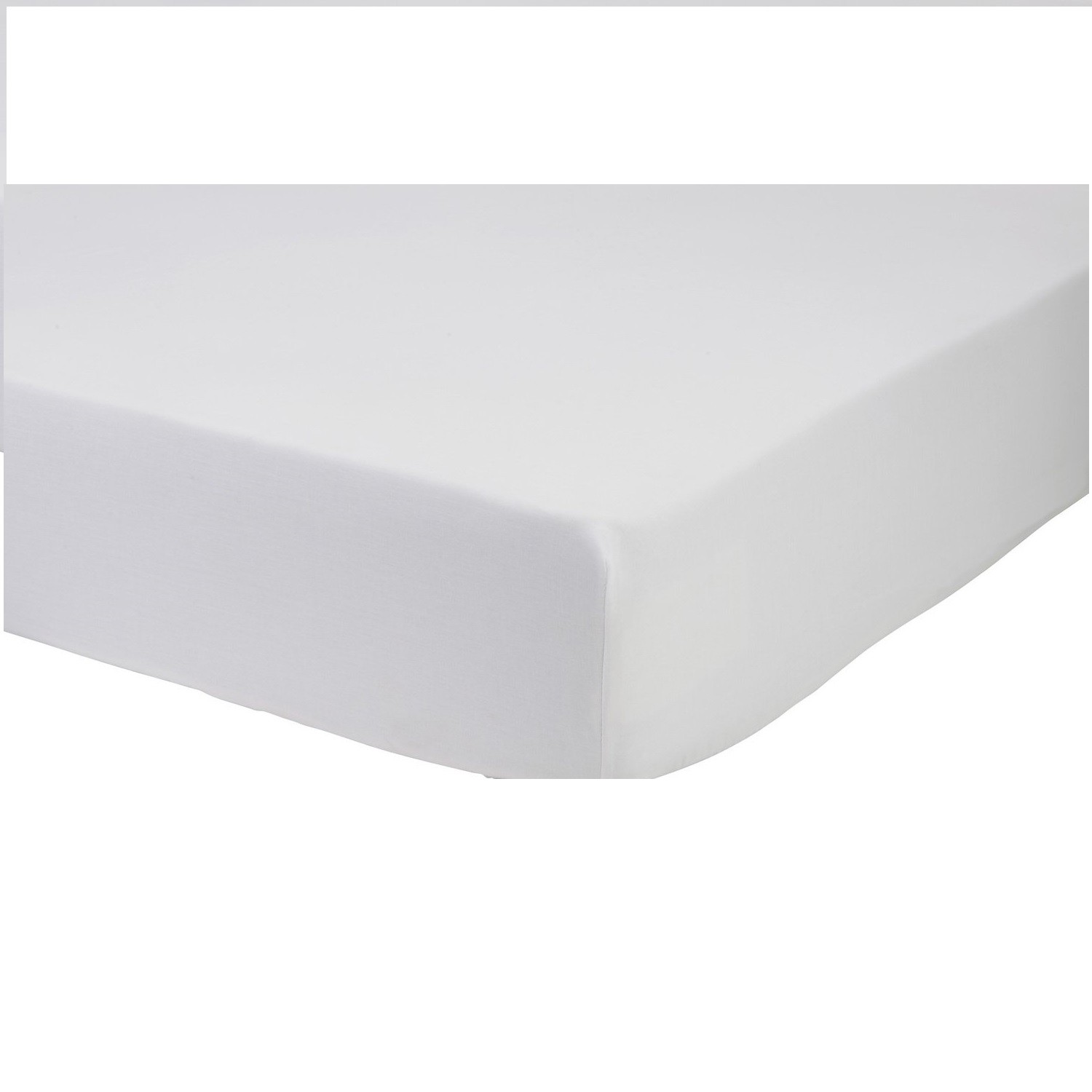 Drap housse blanc en polycoton - 140x190cm TEX ...