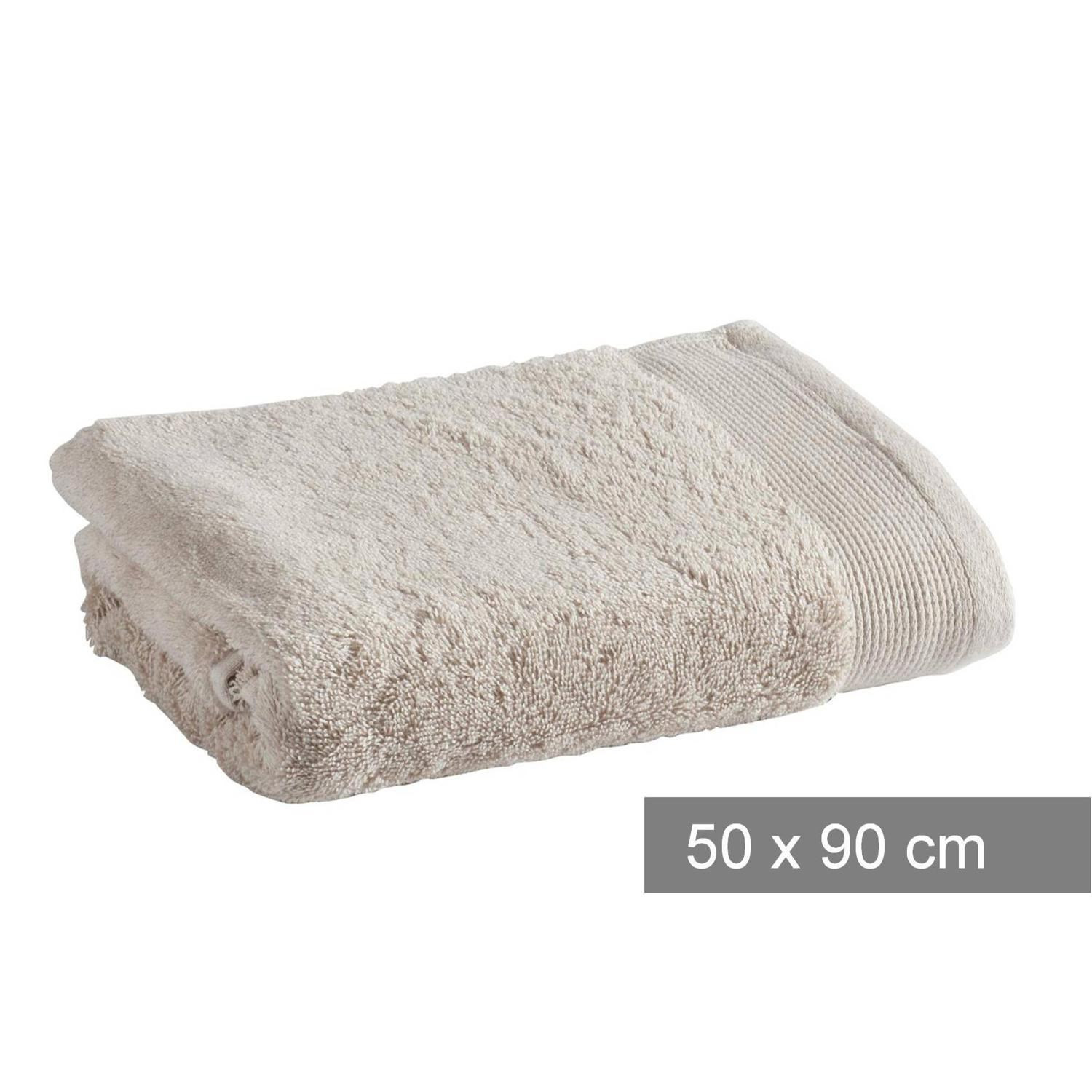 Serviette de bain beige clair en coton -90x50cm...