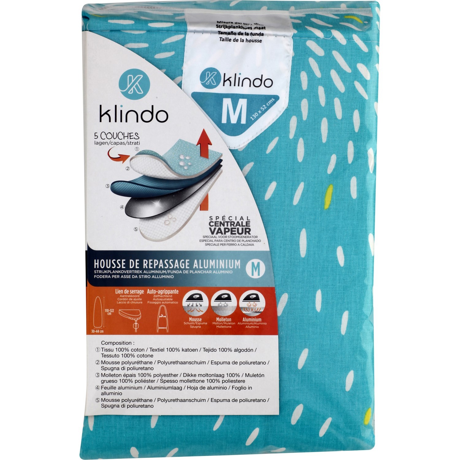 Housse repassage aluminium M motifs assortis KL...