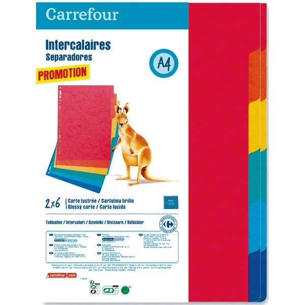 LOT DE 2 X 6 INTERCALAIRES CARREFOUR