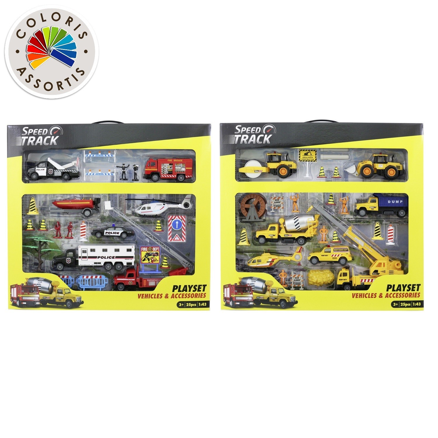 Jouet set de véhicules 1/43 - 25 pièces SPEEDTRACK