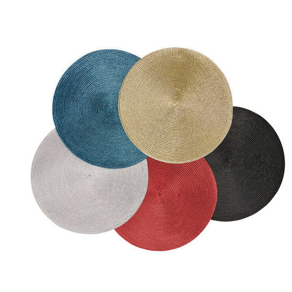 Set de table rond pailleté or