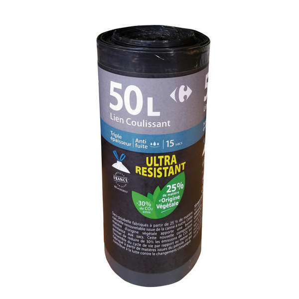 15 sacs poubelle 50 L