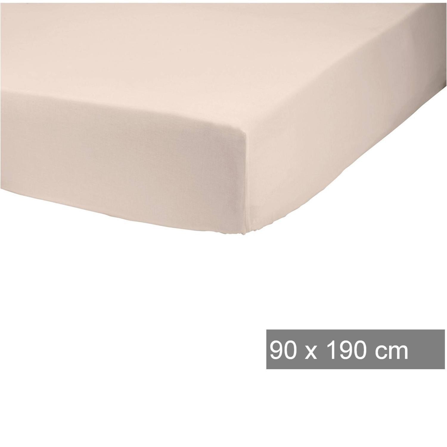 Drap housse sable en coton - 90x190cm TEX HOME 3614614317378 TEX HOME