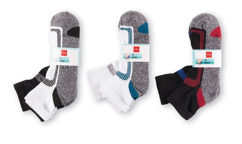 LOT DE 2 PAIRES DE SOCQUETTES SPORT