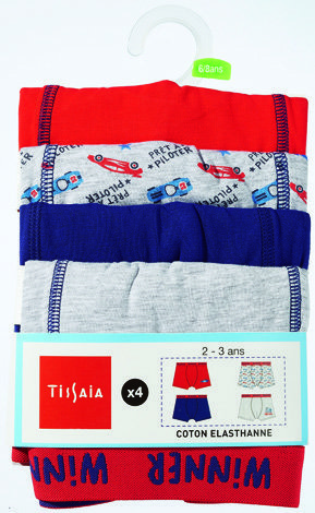 LOT DE 4 BOXERS, 6 SHORTIES OU 7 CULOTTES ENFANT