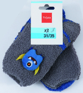 Tissaiarouge LOT DE 2 PAIRES DE CHAUSSETTES COCOONING ANTI-DÉRAPANTES code EAN 3614704061334 