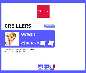 LOT DE 2 OREILLERS 60 X 60 CM