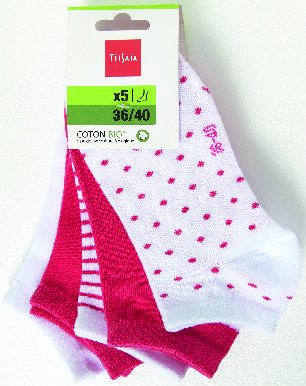 LOT DE 5 PAIRES D’ULTRA-COURTES ENFANT