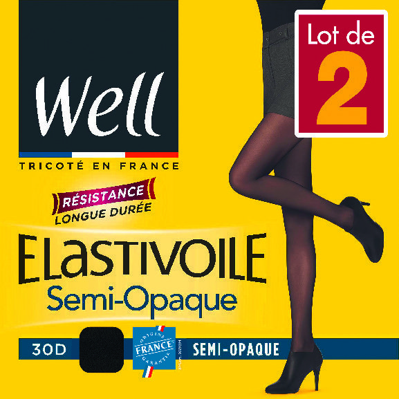 LOT DE 2 COLLANTS ELASTIVOILE SEMI-OPAQUE “WELL”