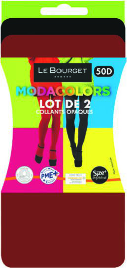 LOT DE 2 COLLANTS OPAQUE MODACOLOR  “LE BOURGET”