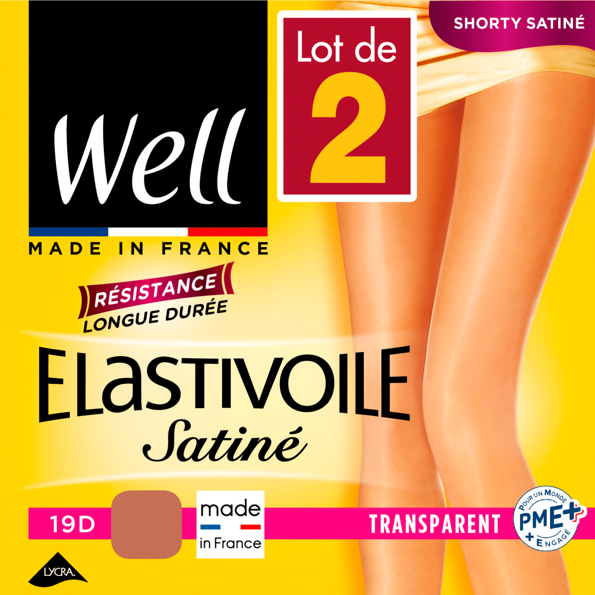 WELL LOT DE 2 COLLANTS ELASTIVOILE SATINÉ code EAN 3614707043351 