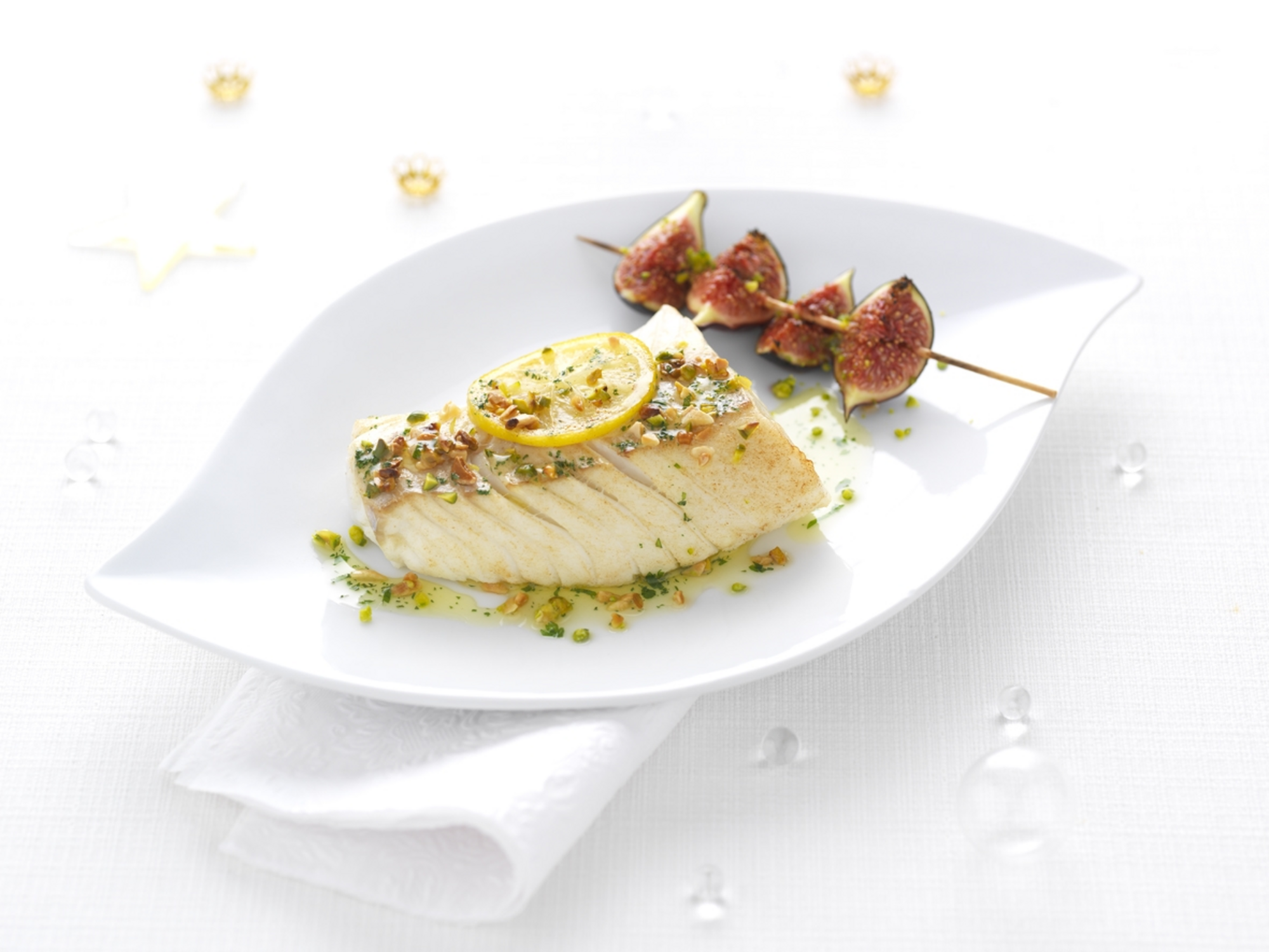 Dos de cabillaud Amandes Pistaches