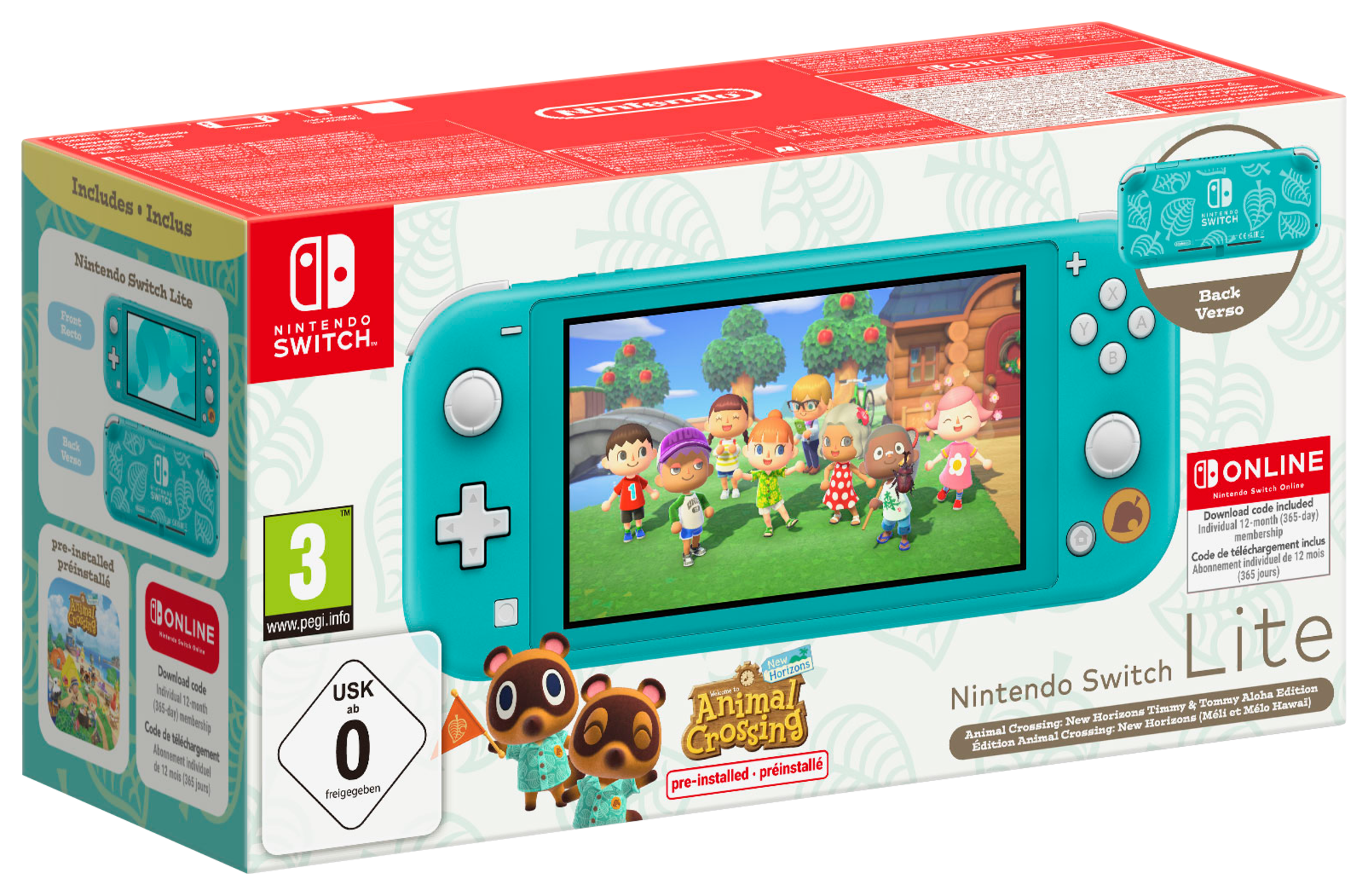  CONSOLE SWITCH LITE SÉRIGRAPHIÉE + ANIMAL CROSSING : NEW HORIZONS code EAN 3614707528414 