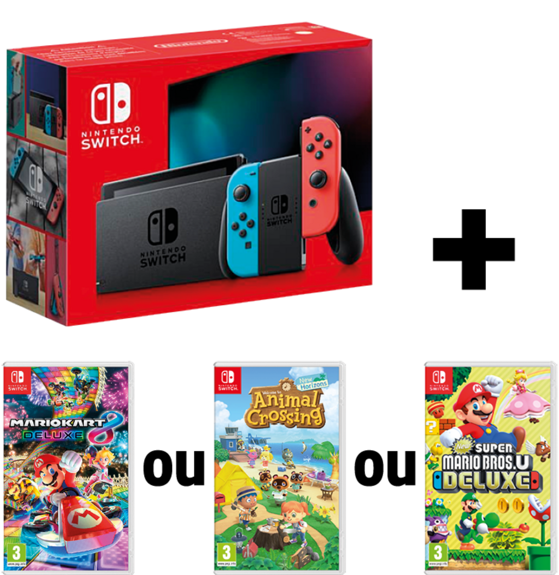  CONSOLE NINTENDO SWITCH + 1 JEU AU CHOIX code EAN 3614707935205 