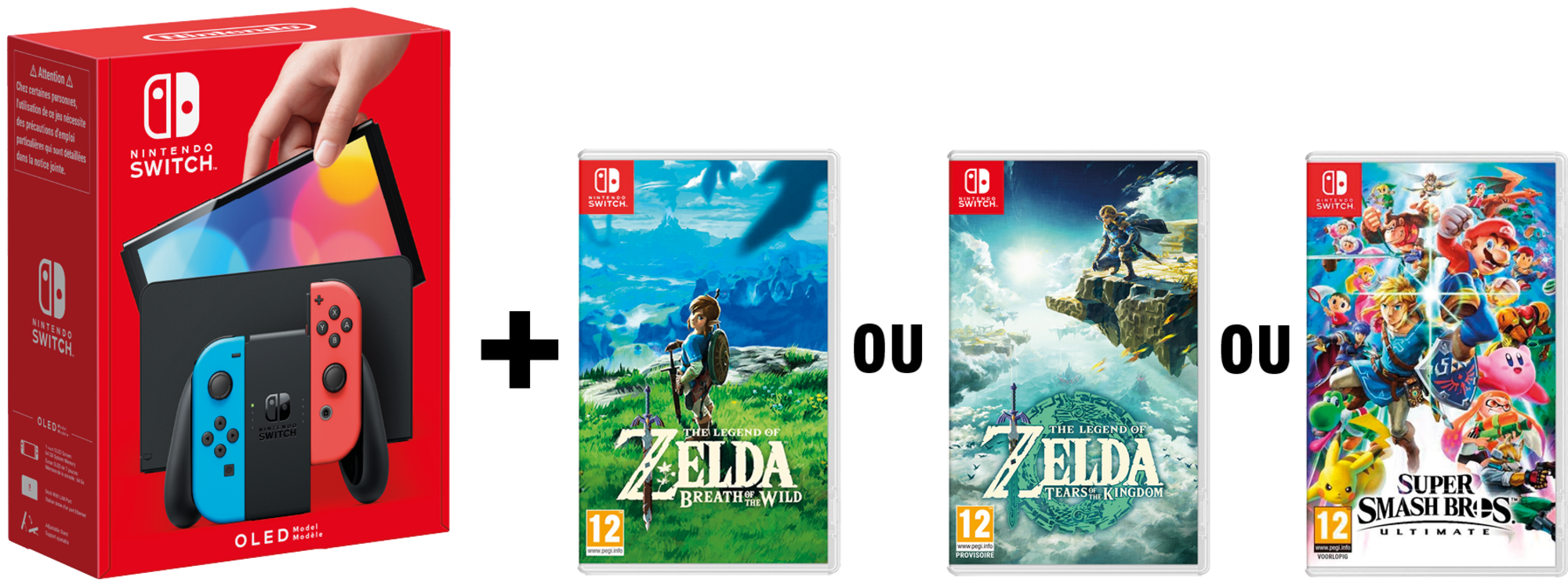  CONSOLE SWITCH (Modèle OLED) + 1 JEU AU CHOIX code EAN 3614707950024 