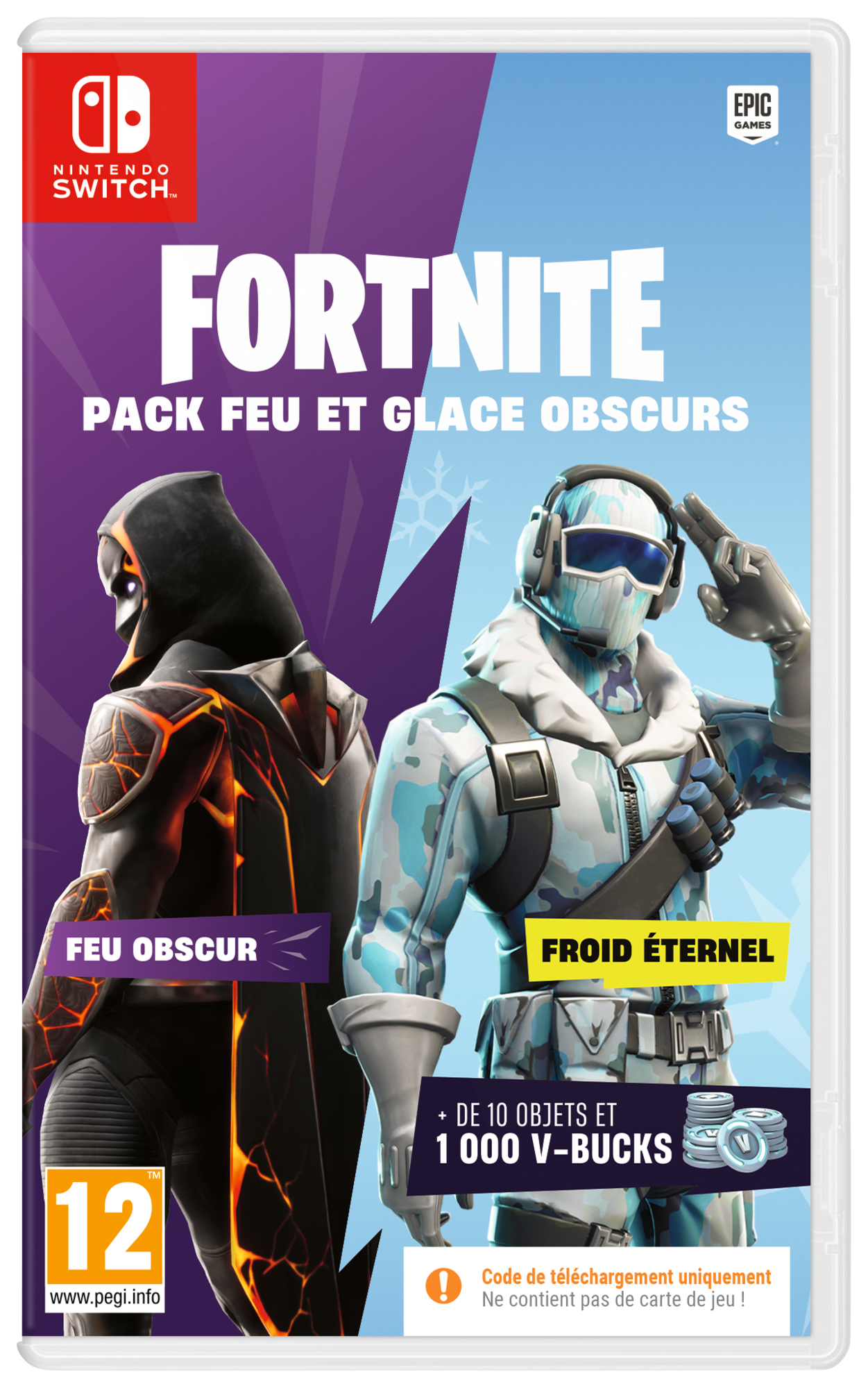  FORTNITE PACK FEU ET GLACE OBSCURS SWITCH code EAN 3614707950130 