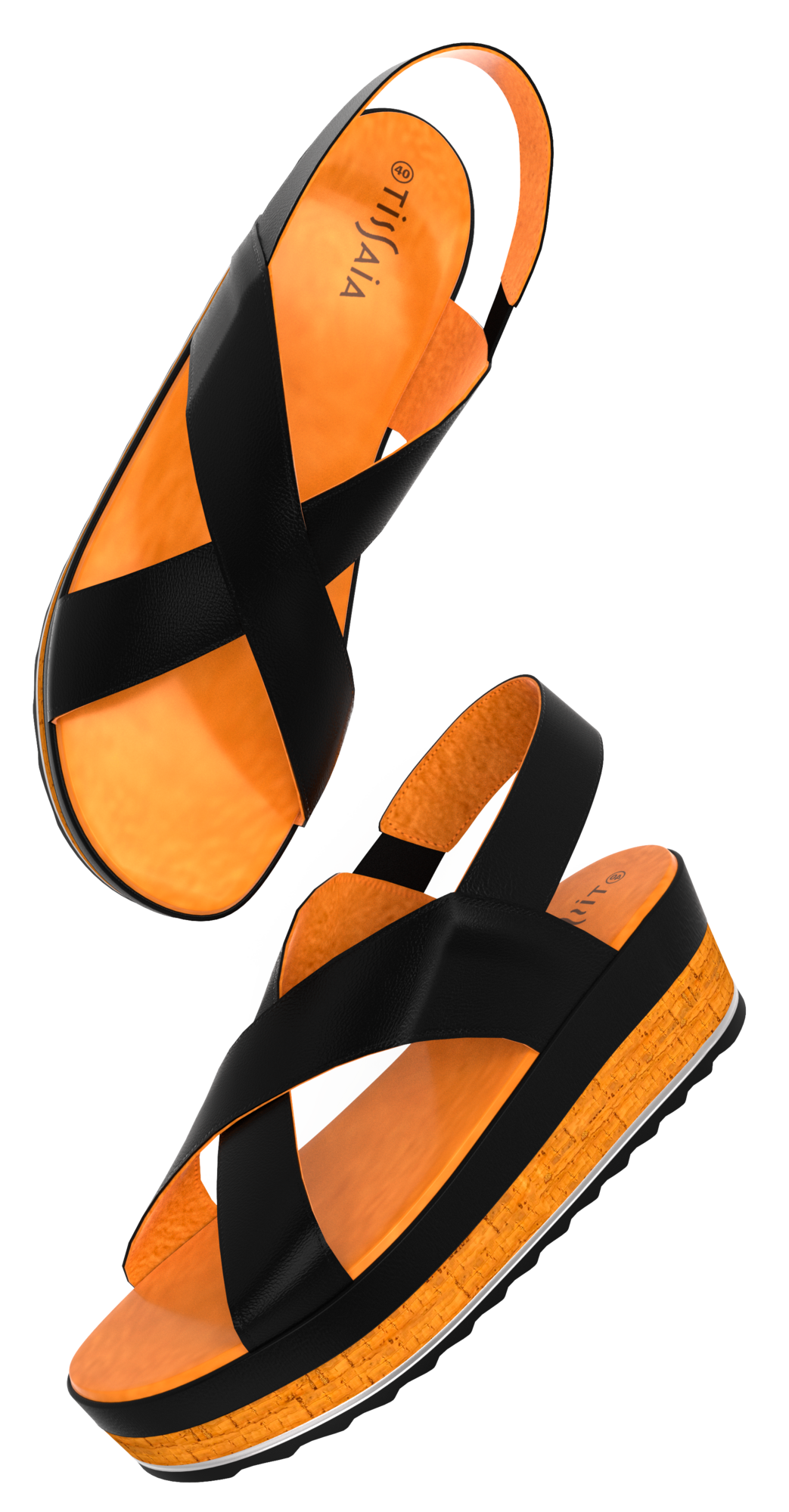 SANDALE TALON COMPENSÉ FEMME