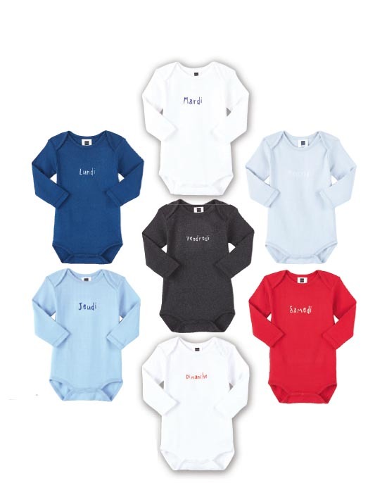 LOT DE 7 BODIES FANTAISIE BÉBÉ