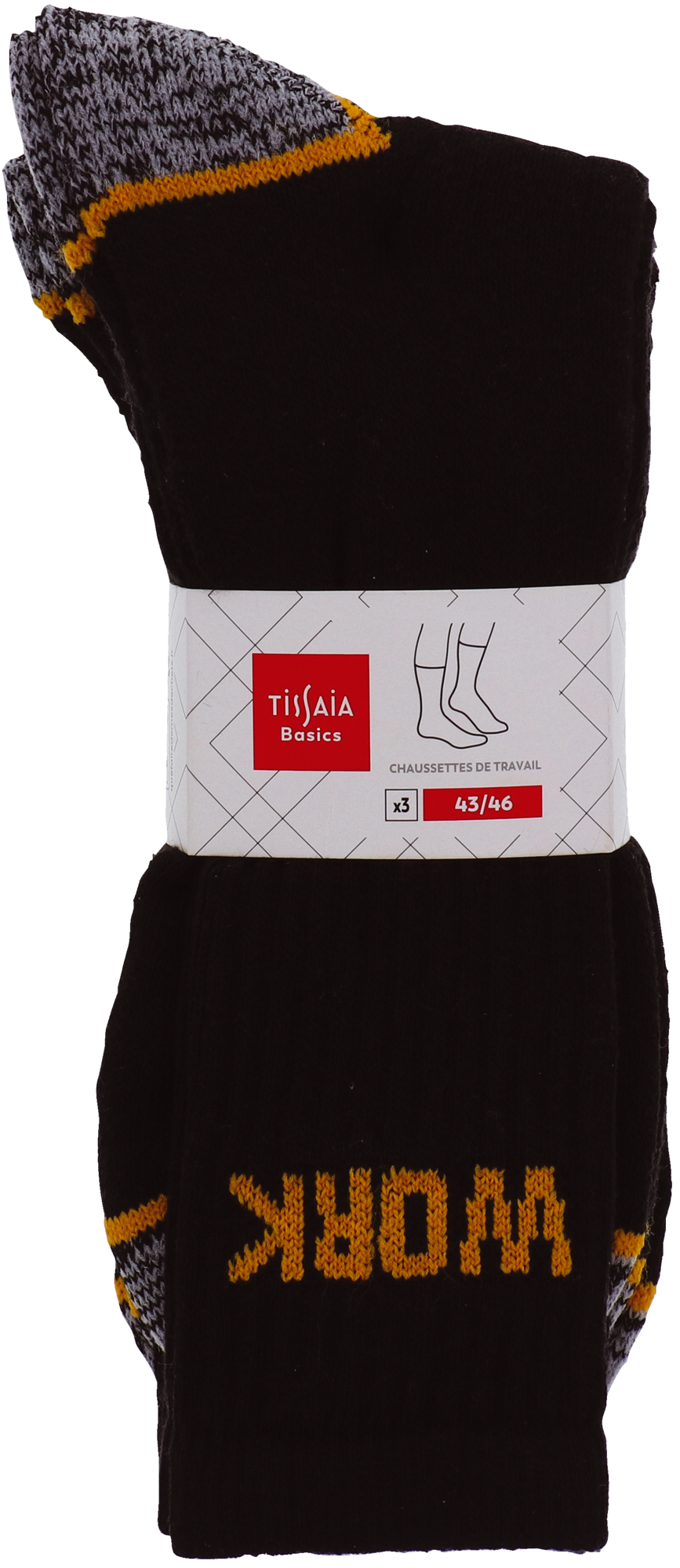 LOT DE 3 PAIRES DE CHAUSSETTES DE TRAVAIL HOMME