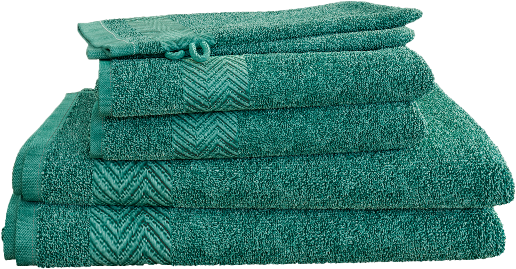 TISSAIA BASICS LOT DE 6 PIÈCES : 2 GANTS 15X21 CM + 2 SERVIETTES 50X80 CM + 2 DRAPS DE DOUCHE 70X120 CM code EAN 3614907351898 
