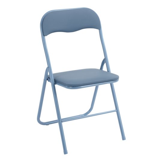 - Chaise pliante - PVC - Bleu acier
